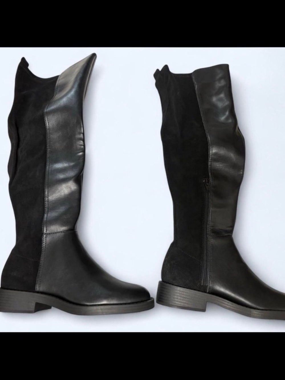 Dolce Vita Black Leather & Suede Over-the-Knee Boots